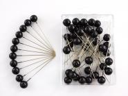 50 Stück Dekonadeln Perle SCHWARZ 10mm 