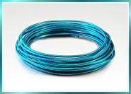 Aludraht RUND GEPRÄGT 2mm x 5m  TÜRKIS 
