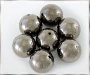 Perlen ANTHRAZIT METALLIC 30mm  6 Stück 