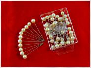 50 Stück Dekonadeln Perle CHAMPAGNER 10mm 