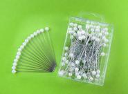 100 Stück Dekonadeln Perle WEISS 6mm 