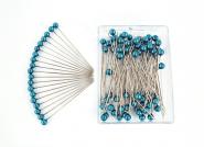 100 Stück Dekonadeln Perle TÜRKIS 6mm 