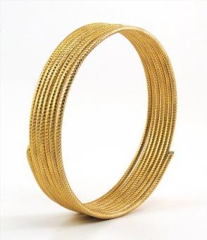 Aluminiumdraht RUND GEPRÄGTE OBERFLÄCHE GOLD 4mm x 3m 