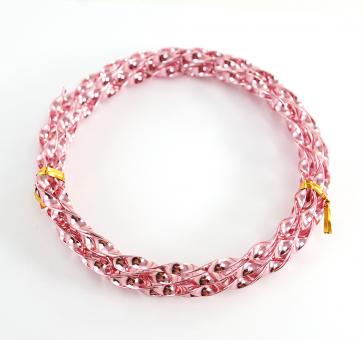Aluflachdraht 5mm x 2,5m gedreht ROSA 
