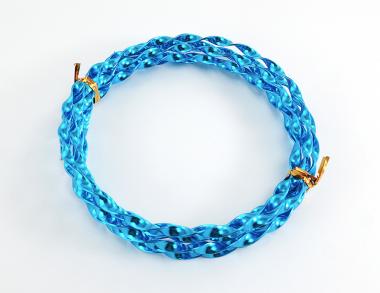 Aluflachdraht 5mm x 2,5m gedreht TÜRKIS 