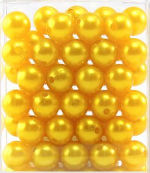 Perlen GELB 14mm 72 Stück 