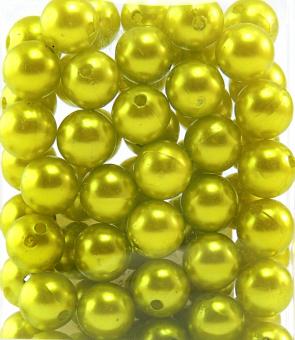 Perlen HELLGRÜN 14mm 72 Stück 