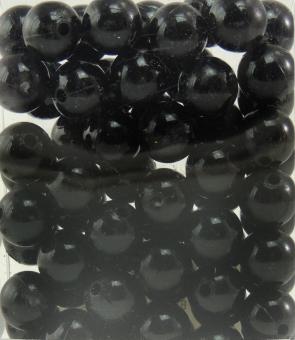 Perlen SCHWARZ 14mm 72 Stück 