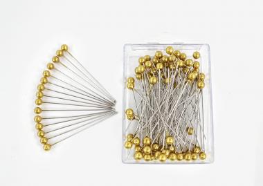 100 Stück Dekonadeln Perle GOLD MATT 6mm 