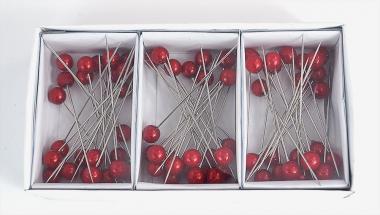 72 Stück Dekonadeln Perle in Rot 