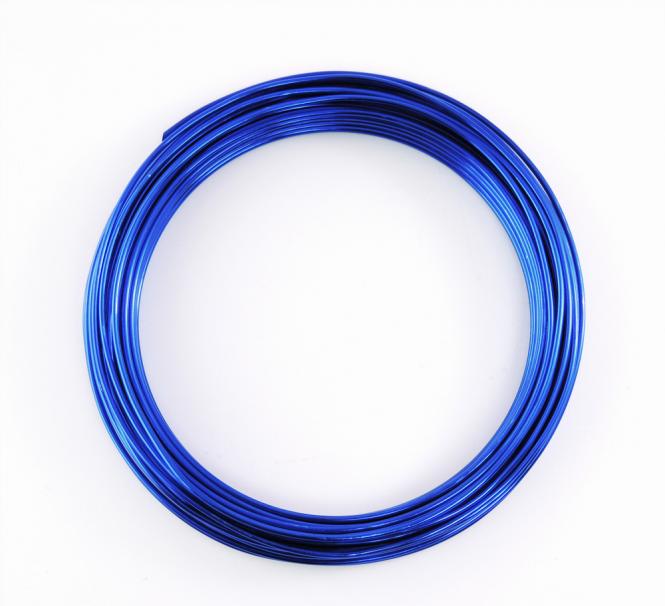 Aluminium - Draht  2mm x 12m BLAU 