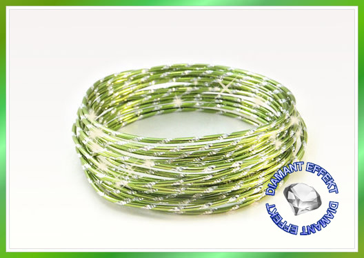 Aludraht Diamant Look 2mm x 5m  APFELGRÜN 