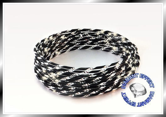 Aludraht Diamant Look 2mm x 5m  SCHWARZ 