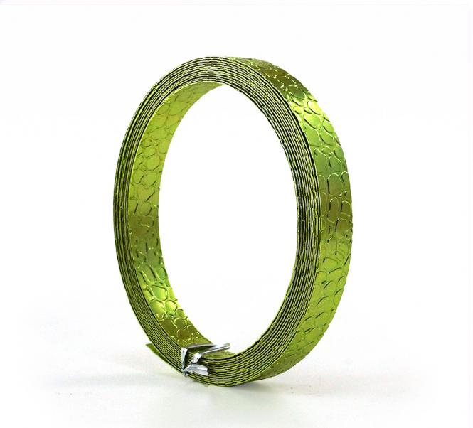 Aludraht FLACH GEPRÄGT STEINOPTIK 15mm x 5m APFELGRÜN 