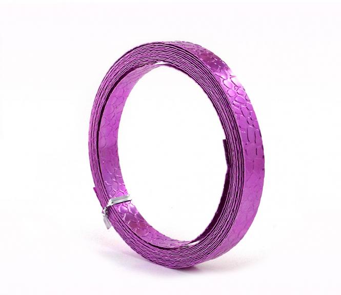 Aludraht FLACH GEPRÄGT STEINOPTIK 15mm x 5m LAVENDEL 