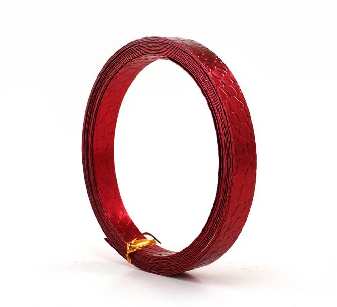 Aludraht FLACH GEPRÄGT STEINOPTIK 15mm x 5m ROT 