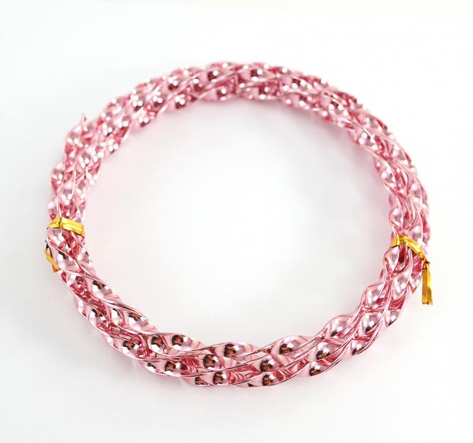 Aluflachdraht 5mm x 2,5m gedreht ROSA 