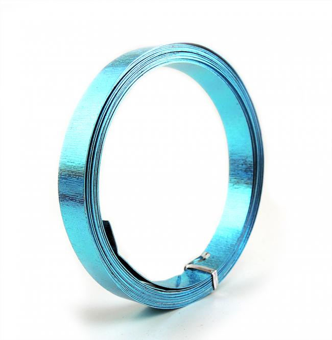 Aludraht FLACH GEPRÄGT 15mm x 5m EISBLAU 