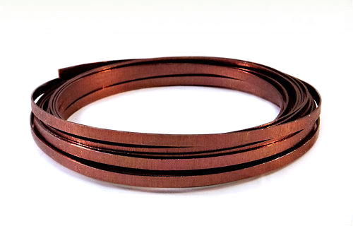 Aludraht FLACH GEPRÄGT 5mm x 8m SCHOKOBRAUN 