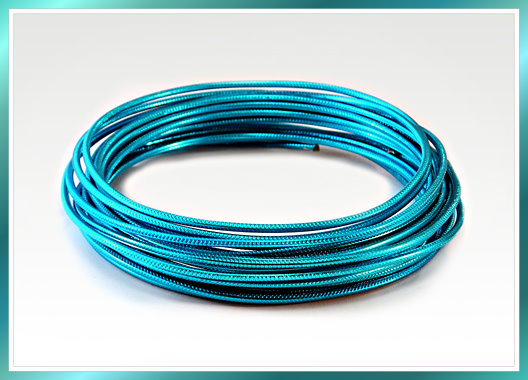 Aludraht RUND GEPRÄGT 2mm x 5m  TÜRKIS 