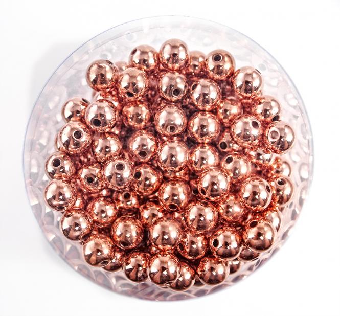 Perlen KUPFER METALLIC 14mm 35 Stück 