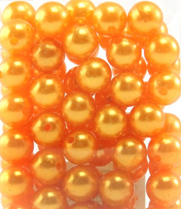 Perlen ORANGE 14mm 72 Stück 