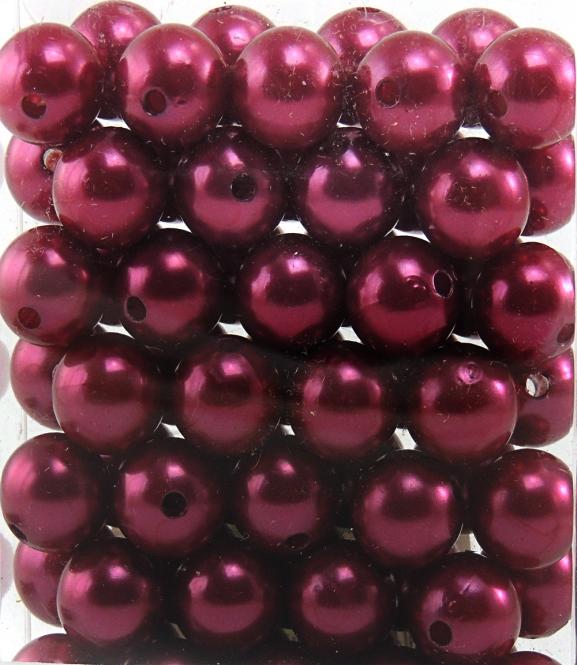 Perlen DUNKELROT 14mm 72 Stück 