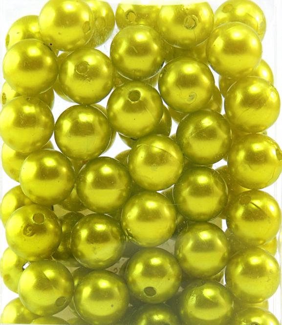 Perlen HELLGRÜN 14mm 72 Stück 