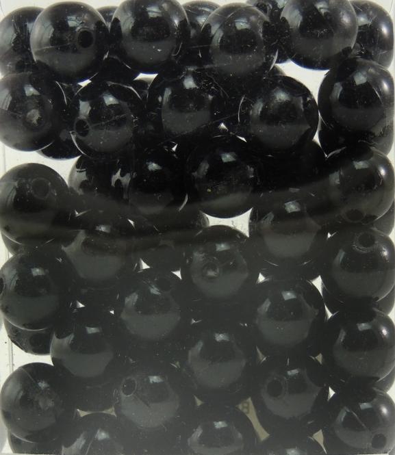 Perlen SCHWARZ 14mm 72 Stück 