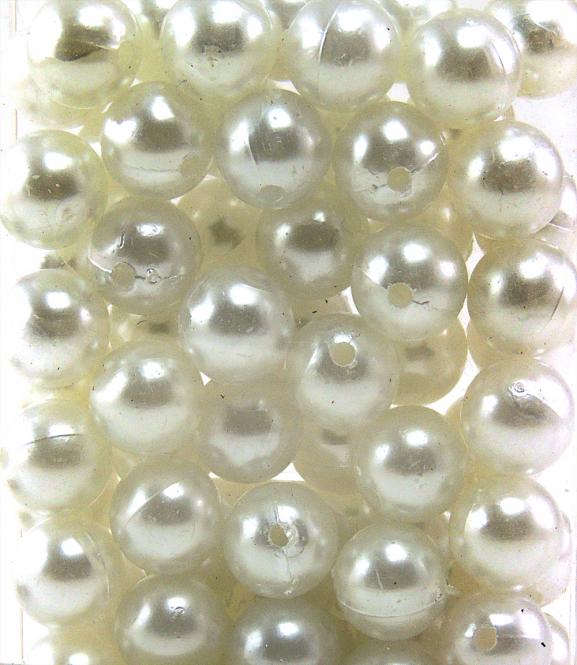 Perlen WEISS 14mm 72 Stück 