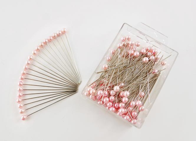 100 Stück Dekonadeln Perle ROSA 6mm 