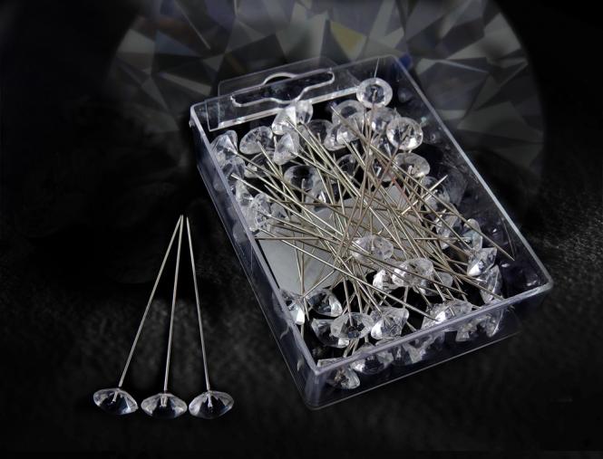 55 Stück Dekonadeln Diamant 11mm 