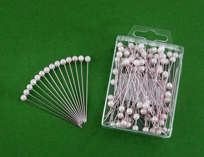 100 Stück Dekonadeln Perle CREME 6mm 