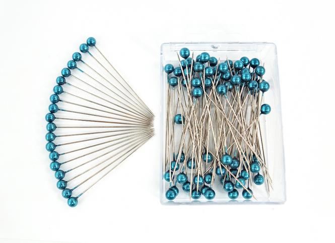 100 Stück Dekonadeln Perle TÜRKIS 6mm 