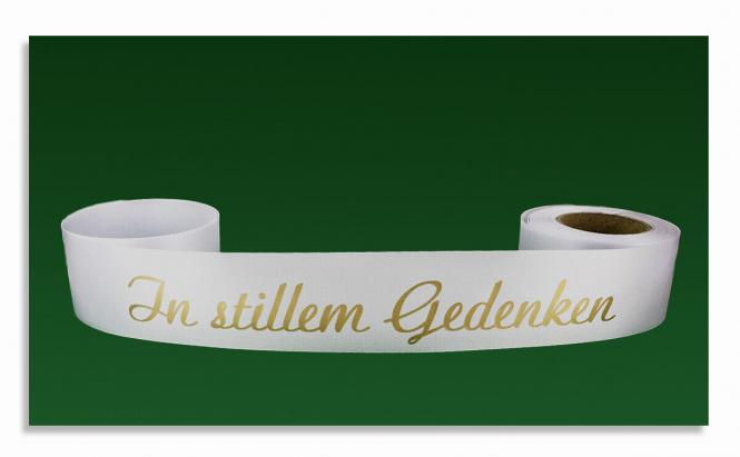 30 x Trauerspruch " In stillem Gedenken " WEISS 